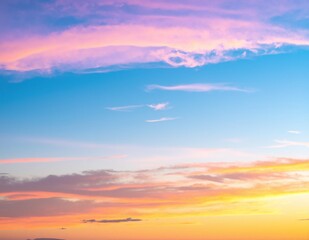 Fototapeta premium A vibrant blue sky stretches overhead, dotted with fluffy white clouds, creating a serene and uplifting atmosphere perfect for outdoor activities.