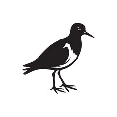 Fototapeta premium Elegant Lapwing Bird Vector Silhouette Artwork Featuring Graceful Crest and Distinctive Wing Patterns, Perfect for Nature-Inspired Designs, Wildlife Illustrations, Ornithology Projects, and Artistic D