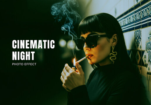 Cinematic Night Film Noir Photo Effect