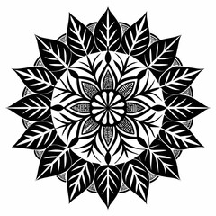 Leaflora Mandala Pack vector clean black silhouette design white background