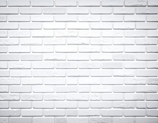 Fototapeta premium A textured white brick wall serves as a clean, minimalist backdrop, showcasing the subtle variations in brick patterns and shades, perfect for various themes.
