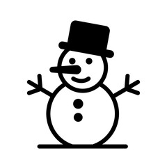 Snowman icon for winter season and Christmas holiday decoration
