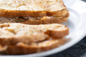 croque monsieur ham and cheese sandwich