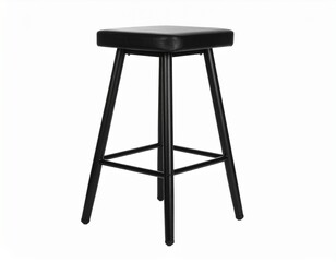 Minimalist Kitchen Stool with Sturdy Metal Frame and Rubber Footed Base