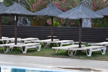 Colmo de palha, chapéu de sol, praia, areia, férias, relax, Descanso, turismo, vida, Poro Santo,...