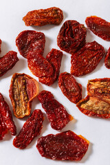 Sun-Dried Tomatoes on White Background