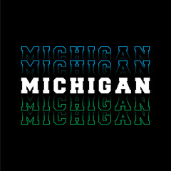 Michigan typography vector design, with a dark background. US state t-shirt design vector. Jersey design vector, t-shirt design for the US.