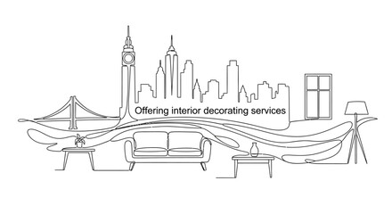 Fototapeta premium Interior Design Concept: The scene showcases the architectural wonders of cityscapes with interior design. It presents a unique blend of metropolitan architecture and modern interior concepts.