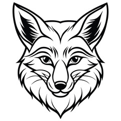 Fototapeta premium Vector art of stylized illustration of a fox head isolated on white background