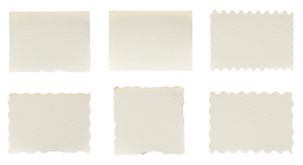 Blank Stamps: A collection of six blank stamps, perfectly positioned, waiting to be brought to life and sent off to their destinations.