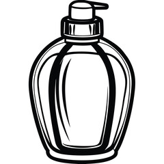 Obraz premium Vector art of liquid soap dispenser bottle isolated on white background