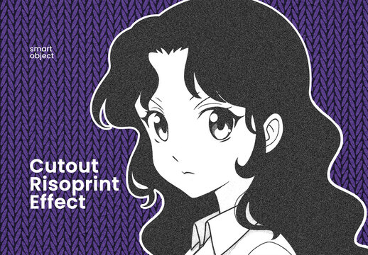 Cutout Risoprint Anime Photo Effect