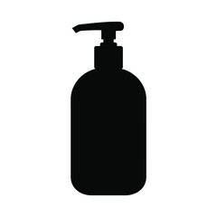 Black silhouette of a pump dispenser bottle