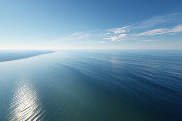 Obraz premium stunning aerial shot glistening surface of ocean where sunlight dances on gentle waves