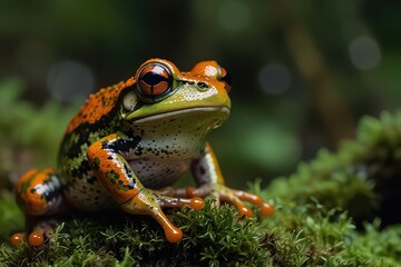 frog on the grass transparent background, frog on a leaf