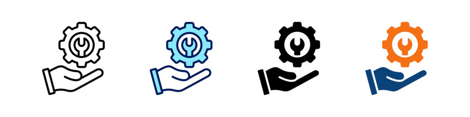 Service Customization All In One Icon Multi Styles Vector Set