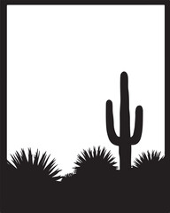 Obraz premium Desert Wilderness Cactus Landscape