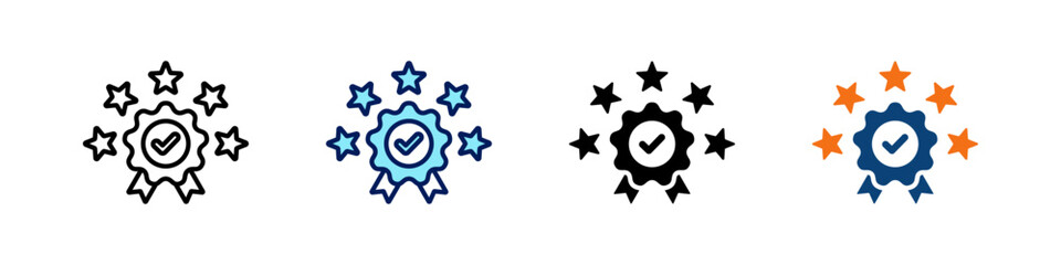 Service Guarantee All In One Icon Multi Styles Vector Set