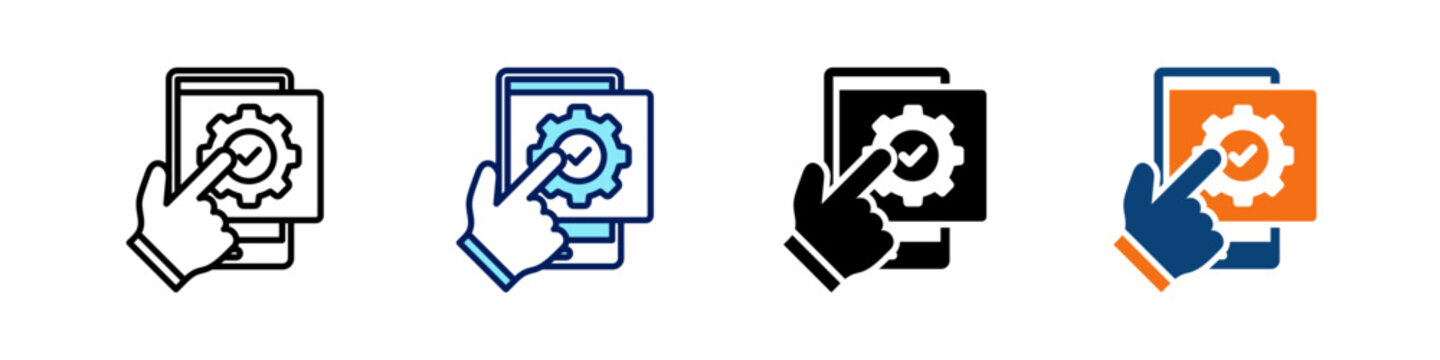 Self Service Portal All In One Icon Multi Styles Vector Set