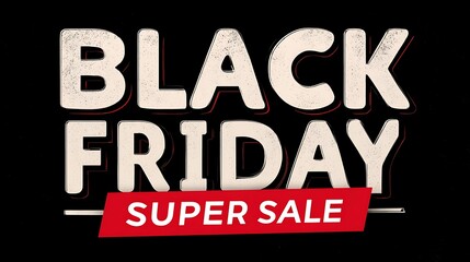 Obraz premium Black Friday Super Sale Banner with Bold Typography