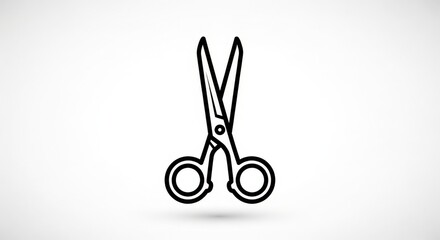 Simple black outline illustration of a pair of scissors.