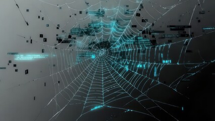 Obraz premium Abstract spiderweb graphic with digital elements