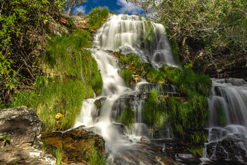 Fototapeta premium Cachoeira na cidade Cavalcante, Estado de Goiás, Brasil, região da chapada dos veadeiros