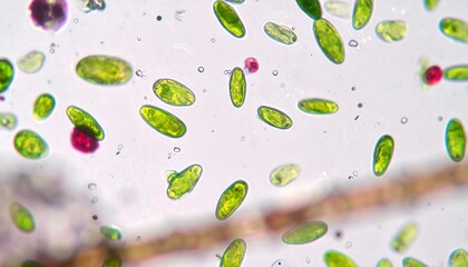 Microscopic view of algae