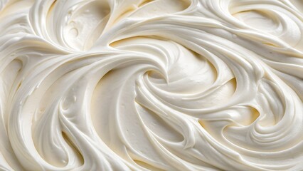 Obraz premium Close up swirls of creamy white frosting texture