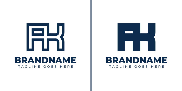 Letters AK Monogram Logo Set, suitable for any brand with KA or AK initials