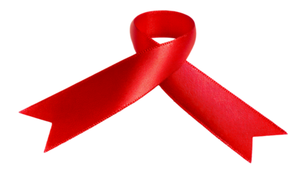 Red Awareness Ribbon on Transparent PNG