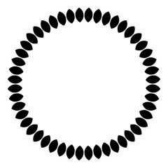 Elegant Leaf Ring Frame – Monochrome Vector Illustration – Perfect for Wedding Stationery and Product Packaging