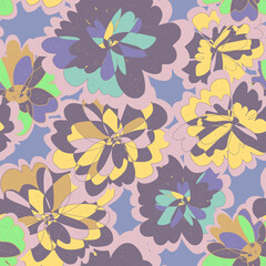 Abstract fantasy psychedelic vector seamless pattern wallpaper background