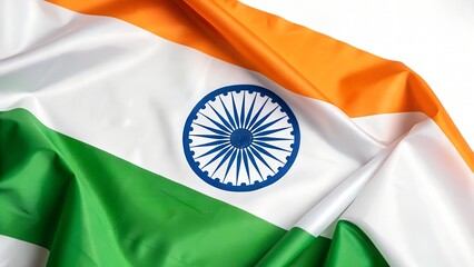 Close up of the indian national flag with ashoka chakra