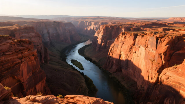 winding river through a canyon