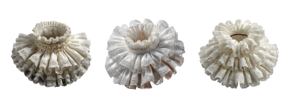 Elegant White Lace Ruffled Collar for Fashion or Costume Accessory