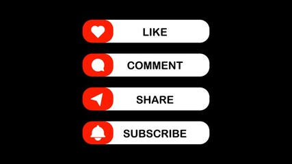 Animated youtube video outro like comment share subscribe call to action subscribe CTA animation. 4K animation - Powered by Adobe
