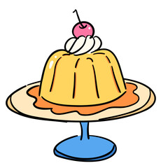 Cute Handdrawn doodle Pudding Illustration