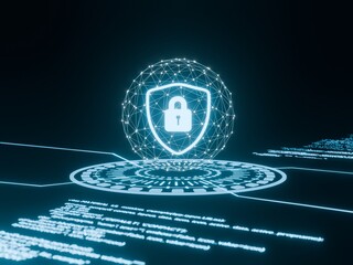 Cyber Security Data Protection Business Technology Privacy concept. 3D Illustration