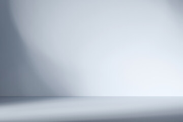 Empty studio or room with sunny shadow. Minimal scene backdrops for product display. 3D Rendering.