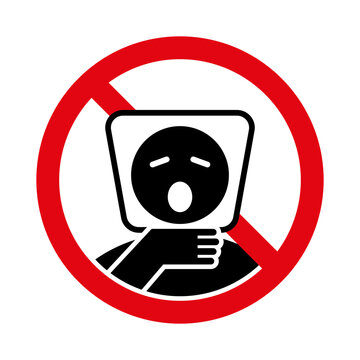 Suffocation hazard warning icon. Plastic bag choking warning vector pictrogram.