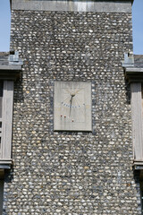  Sundial on knapped flint wall 