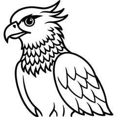 Harpy Eagle line art vector