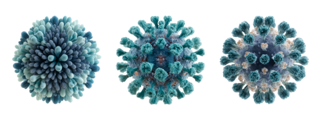 Colorful Abstract Spheres Representing Microscopic Structures