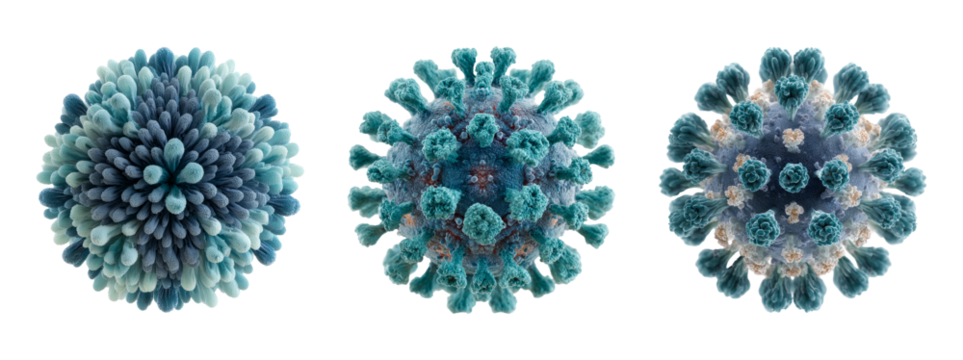 Colorful Abstract Spheres Representing Microscopic Structures