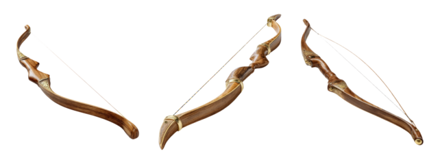 Elegant Wooden Bow with Intricate Design and Curved Shape