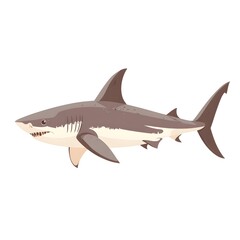 Obraz premium Illustration of a great white shark.