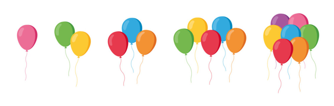 Party balloon cartoon-style. Birthday celebration. Simple flat vector art.