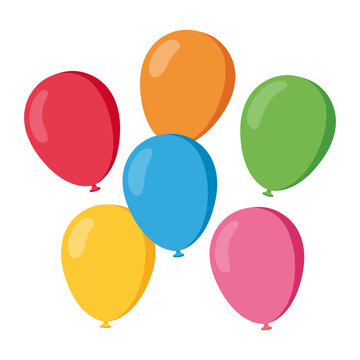 Party balloon cartoon-style. Birthday celebration. Simple flat vector art.