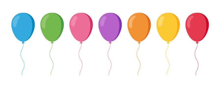 Party balloon cartoon-style. Birthday celebration. Simple flat vector art.